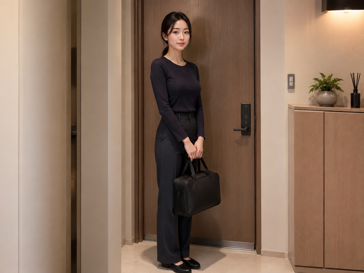 광명 방문 홈케어 일정을 준비하는 젊은 성인 한국 여성 관리사